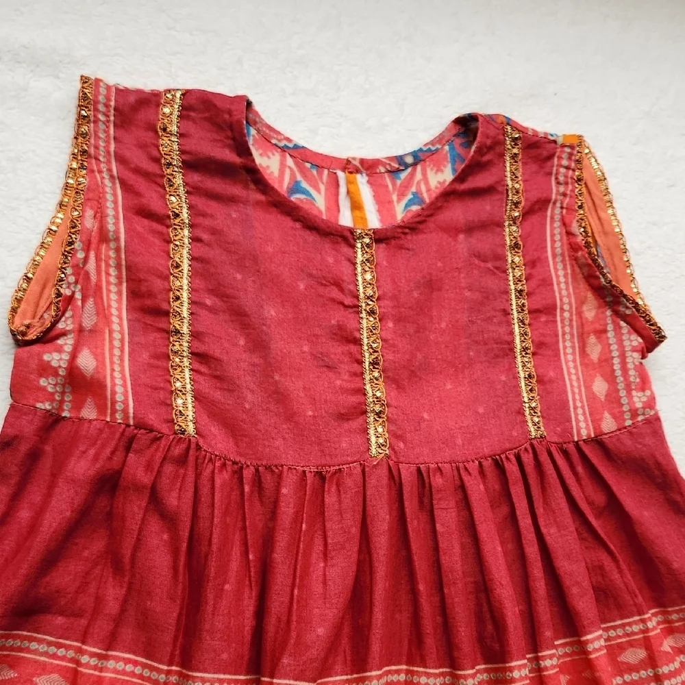 Striped Beige and Multicolor Embroidered Kurta Set - Picture 5 of 12